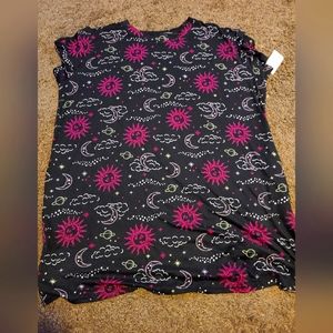 Joyspun cosmic night top black and pink 2X-3X New with tag